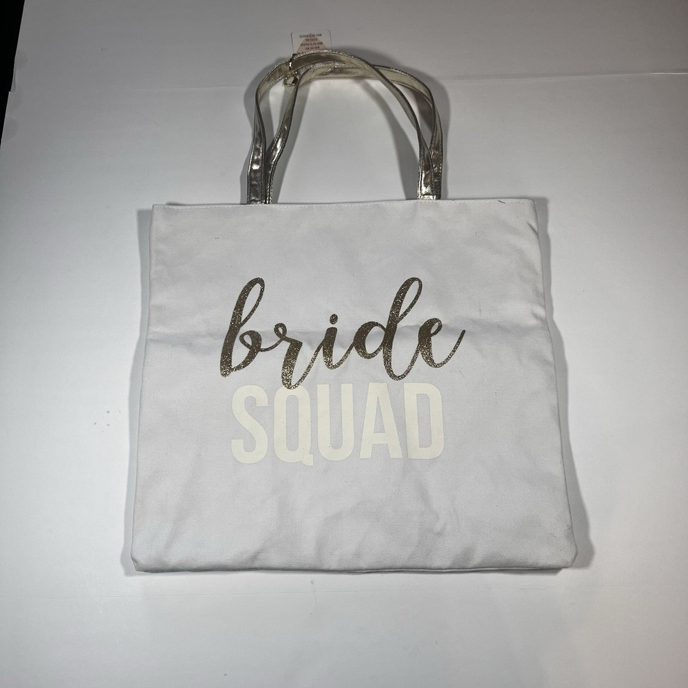 Jade & Deer Canvas Reversible Tote Bag Bride Squad / Stripes New